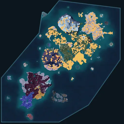 Distribution map of Logs across Palworld